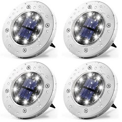 태양광 8LED 정원등 X 4개입 잔디등 바닥등 계단 조명 태양열 야외 전등 JS8LED-4P, 하얀빛-4P