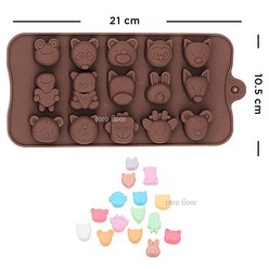 로로 초콜렛 몰드 베이킹 젤리 양캥 하트 사탕, D.동물농장15구, 1개