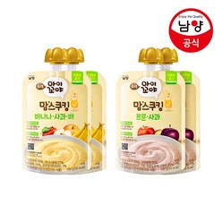 맘스쿠킹 유아 이유식(6개월~) 바나나사과배 100g 2개+프룬사과 2개