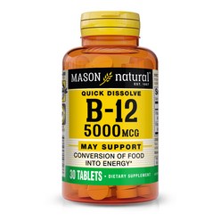 매이슨네츄럴스 비타민 B12 5000mcg 글루텐 프리 타블렛, 1개, 30개