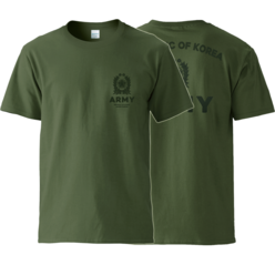 락밀 육군 로고 반팔 면 티셔츠 국방색 ARMY