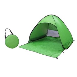 해변 텐트 팝업 텐트 가족 캠핑/해변 하이킹을 위한 태양 보호소 캠핑 텐트, 녹색, 150cmx165cmx110cm, 폴리에스테르 실버 코팅 천