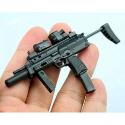 1/6 스케일 MP40 UZI MP5 MP7 MP5SD5 HK53 MK18 기관단총 플라스틱 조립 총기 4D 퍼즐 모델 미니 장난감 279803