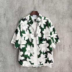 하와이안셔츠 꽃남방 남성 여름 바캉스 반팔 남방 오버핏 휴양지룩