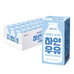 빙그레 하얀우유 200ml 24개입, 24개, 24개