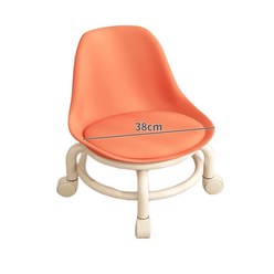 BLOWFISH FUGU등받이 의자 앉은뱅이의자(등받이) 음소거 미끄럼 방지 바퀴 앉은뱅이바퀴의자, 오렌지, 1개