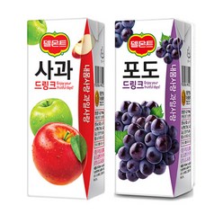 델몬트 주스 사과 + 포도 드링크팩 190ml 48팩 과즙 과채 음료, 델몬트쥬스 사과+포도 190ml 각24팩(총48팩), 48개