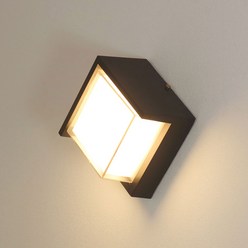 LED 볼드 직부 센서 외부 방수벽등 15W, 사각 (센서등), 전구색