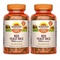 Sundown Red Yeast Rice 1200 mg 선다운 홍국쌀 240정 2팩, 2개