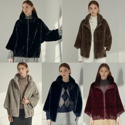 리오벨 [SK스토아] 23FW FAUX 밍크 반후드 코트