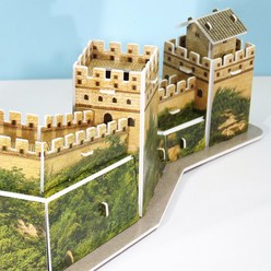 diy 중국 고대 건물 오래된 베이징 만리장성 3D 입체 퍼즐 종이 조립 모델, 6개의 큰 석판 만리장성, 안내사항 필독