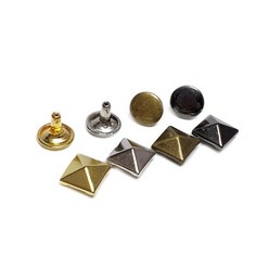 하비나루 피라미드 스터드 양면 리벳 10쌍 8mm 10mm, 흑니켈, 10개