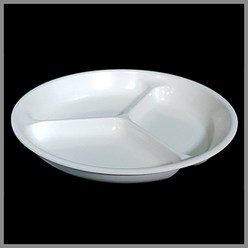 대명멜라민 미색 - 멜라민 원3절 접시 (국내생산 멜라민 흰그릇 하얀그릇 업소용그릇), (원3절중), 중
