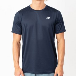 뉴발란스 남자 티셔츠 남색 반팔 기능성 트레이닝 티셔츠 여름 운동복 상의 가벼운 스포츠웨어