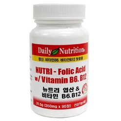 뉴트리 비타민B 비타민B6 B9 B12 영양제, 90정, 1개