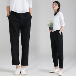 면 마 여성 바지 와이드 캐주얼 린넨 배기 팬츠 women's casual pants 카카매이 A8 U645Z757