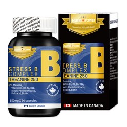 뉴트리파워 무카페인 테아닌 250mg 긴장완화 스트레스 영양제 L테아닌 90정 베지캡슐 캐나다 제조, 90캡슐, 1개