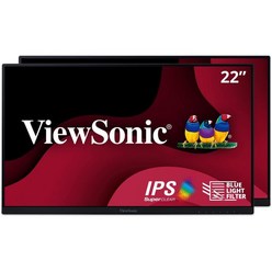 ViewSonic VA2456-MHD 24인치 IPS 1080p 모니터(가정 사무실용 초박형 베젤 HDMI DisplayPort 및 VGA 입력 포함), 22-Inch Dual Pack