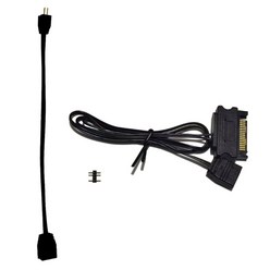 ARGB 컨트롤러 4PIN 12V ~ 3PIN 5V RGB 컨트롤러 플라스틱 SATA 전원 공급 장치 라이트 스트라이프 리모컨, B