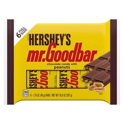 허쉬 미스터 굿바 땅콩 밀크 초콜릿 49g x 6팩 피넛 Mr. GoodBar Milk Chocolate, 6개