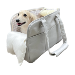 우후루스튜디오 강아지 기내용 코튼 슬링백 포대기 이동가방, 그레이L