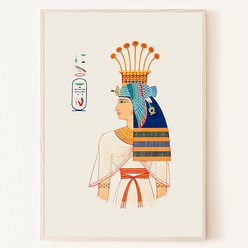 이집트 귀족 벽화 포스터 스핑크스 피라미드 그림 포스터 액자, 13. 라이트 블루