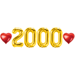 2000일 숫자 하트 풍선 세트 커플 이벤트 축하, 02.골드-소-2000