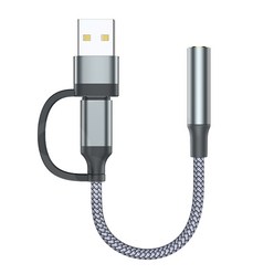 투인원 타입-C USB-3.5mm 잭 헤드폰 오디오 커넥터 어댑터 컨버터