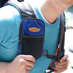 배낭에메는 등산 핸드폰 파우치 휴대용 스마트폰 가방, 블루