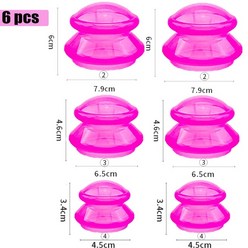 부항 부황 실리콘 세트 흡입 컵 진공 흡입 항아리 치료 슬리밍 바디 페이스 마사지 안티, 핑크 set-6pcs, Pink set-6pcs