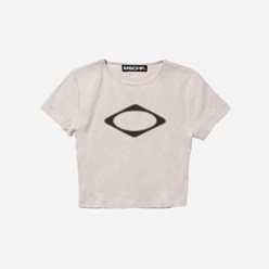 (W) 미스치프 롬버스 블러 티셔츠 미니 라이트 베이지 (W) Mischief Rhombus Blur T-Shirt Mini Light Beige