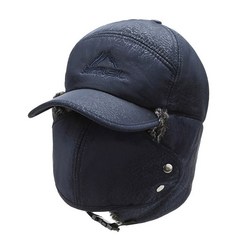 새로운 패션 남자 모자 한국 레저 야구 모자 겨울 따뜻한 귀 보호 방풍 Ushanka 낚시 모자 Gorro Pescador, l-1-390 블루 블루 라벨 - 조절 가능