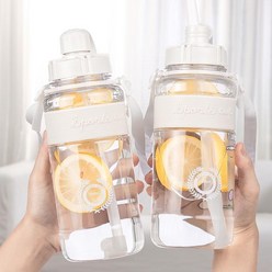 밀짚 큰 BPA 무료 병 야외 대형 병 1L 2L 3L 스포츠 물병에 대한 1000 Ml 2000ml 물 마시는 병, 하얀색, 1개