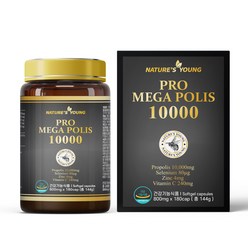 프로메가폴리스 10000 180 식물성 캡슐 100% 호주 정통 브라운 프로폴리스 10000mg 플라보노이드 셀레늄 비타민C 아연 함유 4중 복합 기능성 건강기능식품, 1개, 144g