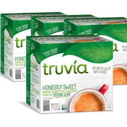 대용량 트루비아 Truvia Sweetener 플랜트 베이스드 오리지널 칼로리프리 내추럴 스위트너 400포 800g, 4팩