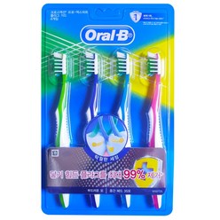 오랄비 크로스액션 프로 엑스퍼트 플라그 가드 칫솔 4개입 Oral B 프라그 제거 99%, 1개, 4개