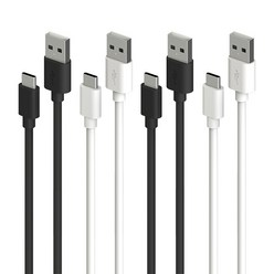 1+1+1+1 USB C타입 고속 충전 케이블, 12cm 화이트, 12cm