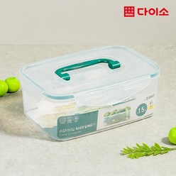 [다이소]내츄럴 직사각 손잡이형 밀폐용기 1.5L-1039227, 1개