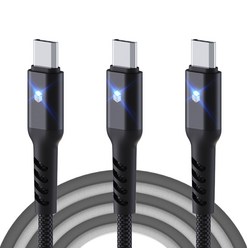 아이엠듀 C to C PD 타입 100W 5A USB 2.0 고속충전 케이블, 3개, 블랙, 200cm