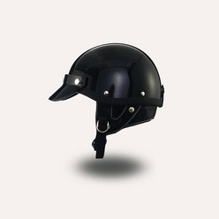 일본 크루즈 오토바이 스쿠터 바이크 땀흡수 헬멧 소두핏 오픈페이스, 브라이트 블랙(업그레이드)