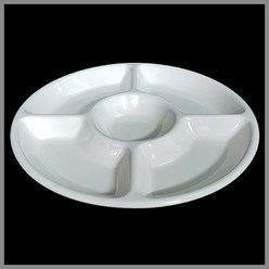 대명멜라민 미색 - 멜라민 5절 원접시 (국내생산 멜라민 흰그릇 하얀그릇 업소용그릇), 1개