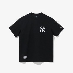 뉴에라 MLB 베이직 로고 뉴욕 양키스 로고 반팔 티셔츠 블랙 13546490