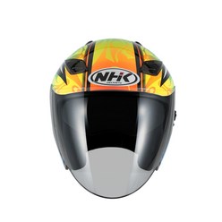 NHK R1 오픈페이스 헬멧 오토바이 헬멧, XL, 캐럴윈터 블랙/핑크