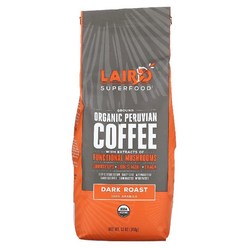 HK몰 Laird Superfood Organic Peruvian Coffee Ground Dark Roast 12 oz (340 g), 그라운드 다크 로스트