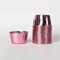 가정용 알루미늄호일컵 에그타르트 베이킹컵 케이크 컵 가레트컵 베이크웨어, 로즈 골드, 100개, 100개
