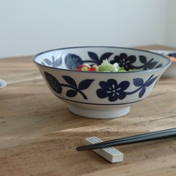 일본산 린카 북유럽풍 도자기 면기 900ml 1p 다용도 냉면 우동 라면 비빔밥 그릇, 1개