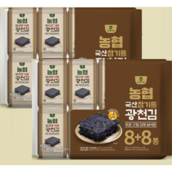 광천김 4g*32+32[64봉][국산참기름 들기름 천일염으로 광천농협에서 생산한 광천김]농협식품, 국산들기름64봉(4세트), 4개