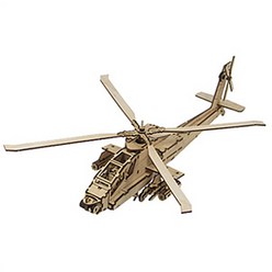 DIY 나무 모형 조립 키트 AH-64 아파치 헬기 YM-717