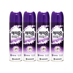 해피홈 유한양행 에어로솔 수성 살충제 라벤더향, 500ml, 4개