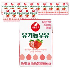 서울우유 유기농우유 딸기, 16개, 120ml